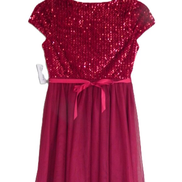 NWT Speechless Red Sequin Girl's Dress 12 or 14- Stunning for party or Holidays! - Picture 3 of 7